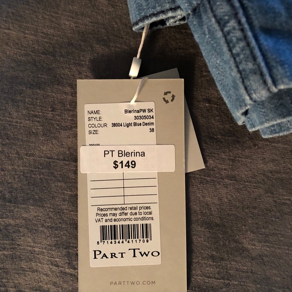 Part Two Denim Skirt NEW WITH TAGS - Picture 2 of 7